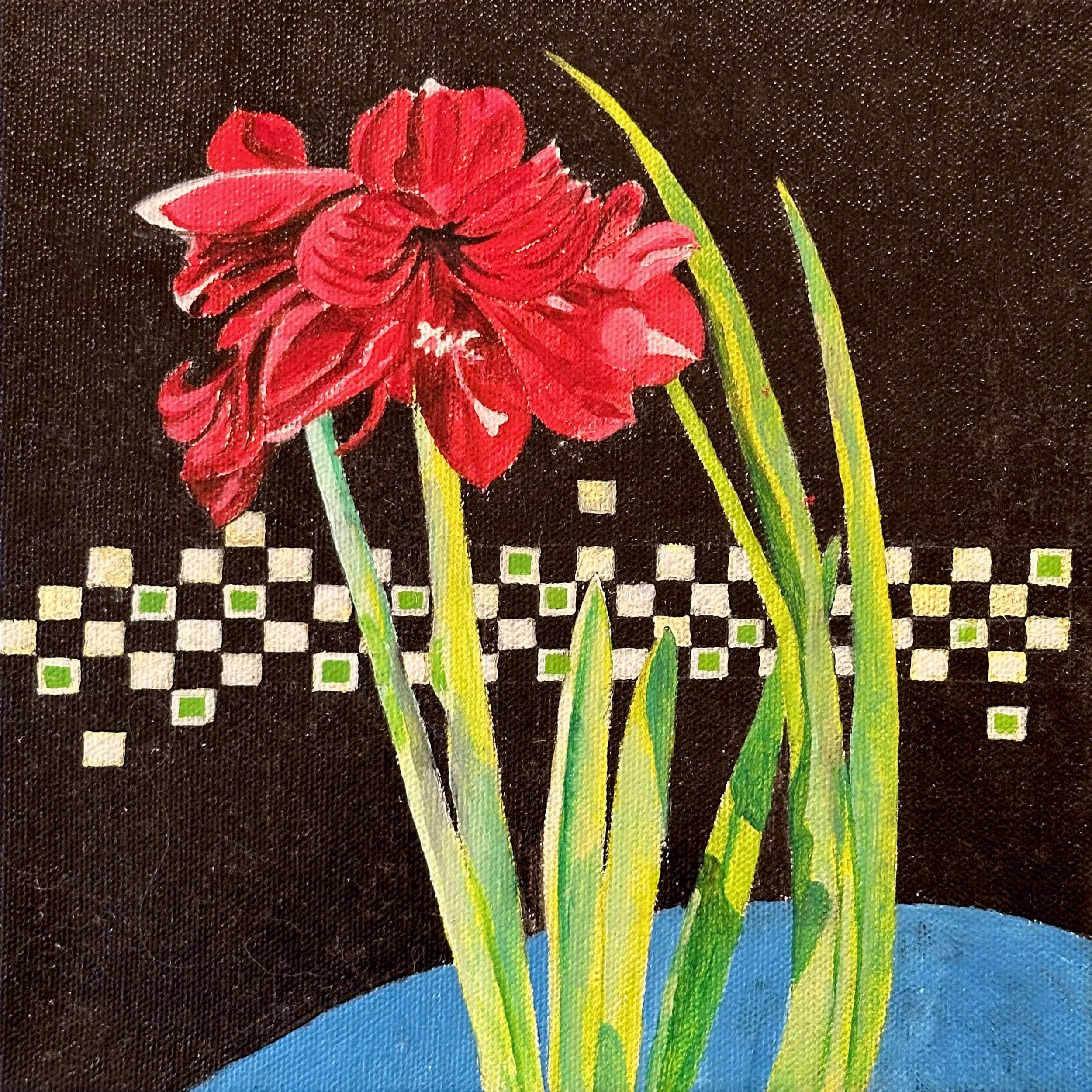 Amaryllis II - (20cm x 20cm) - Oil on Canvas - £300
