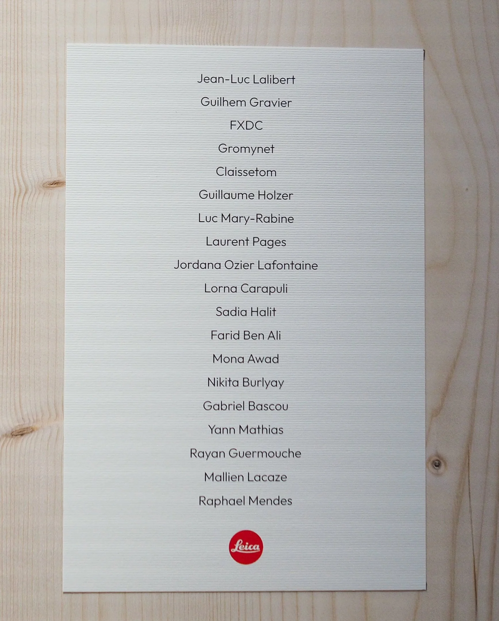 Official exhibitor – Leica Tour 2025/26
Palais de Tokyo, Paris