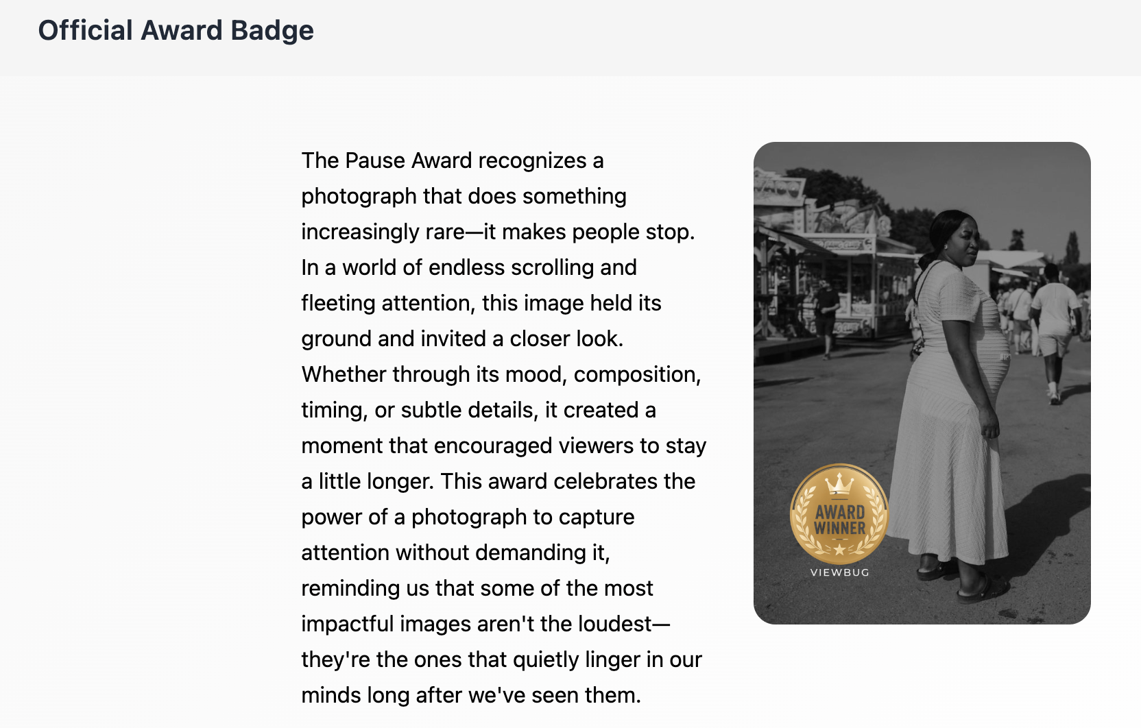 The Pause Award 2026 (Viewbug)