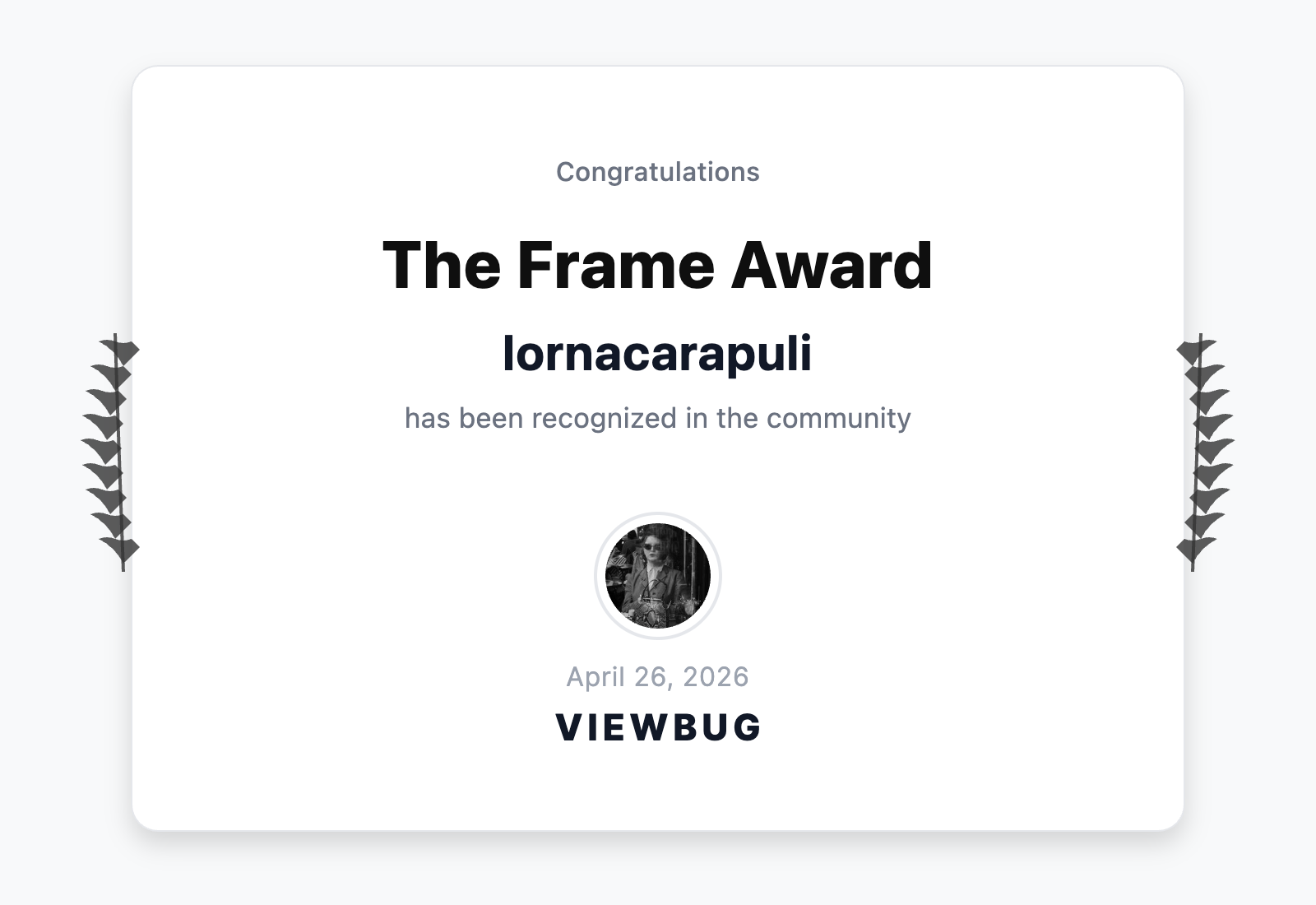 The Frame Award 2026 (ViewBug)
