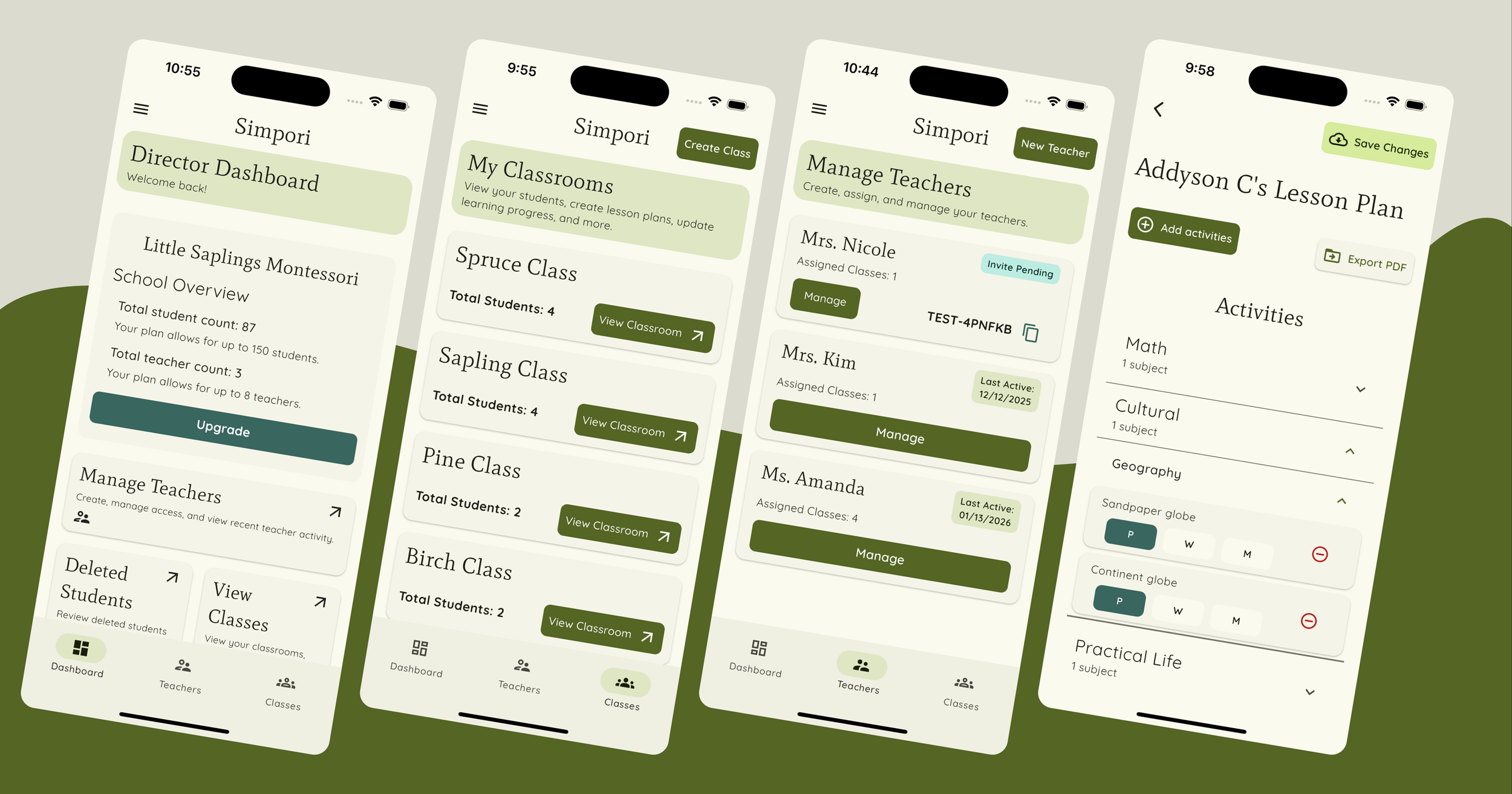 Simpori Montessori Record Keeping App Screenshots