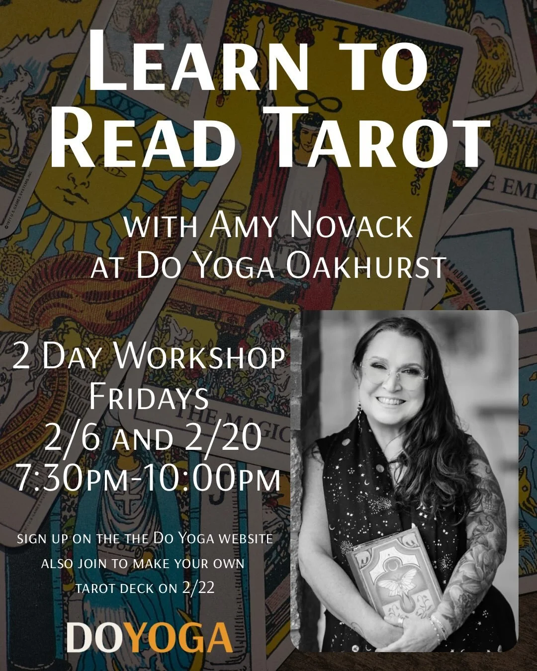We have a fun, one of a kind one for you!! 
LEARN TO READ TAROT!!! 🔮

Join the amazing @amys_cosmiccaravan in celebration of her new tarot book as she teaches us to read tarot cards!

This is a two day course. Spend two Friday nights in February wit