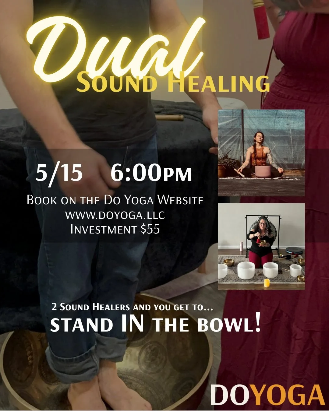 Dual bowls, drums, and other instruments will ground you, refresh your energy, and ease stress and anxiety. Plus, you get a chance to stand in the Tibetan bowl! Don&rsquo;t miss out, spots are limited and we are rarely blessed by these two in the sam