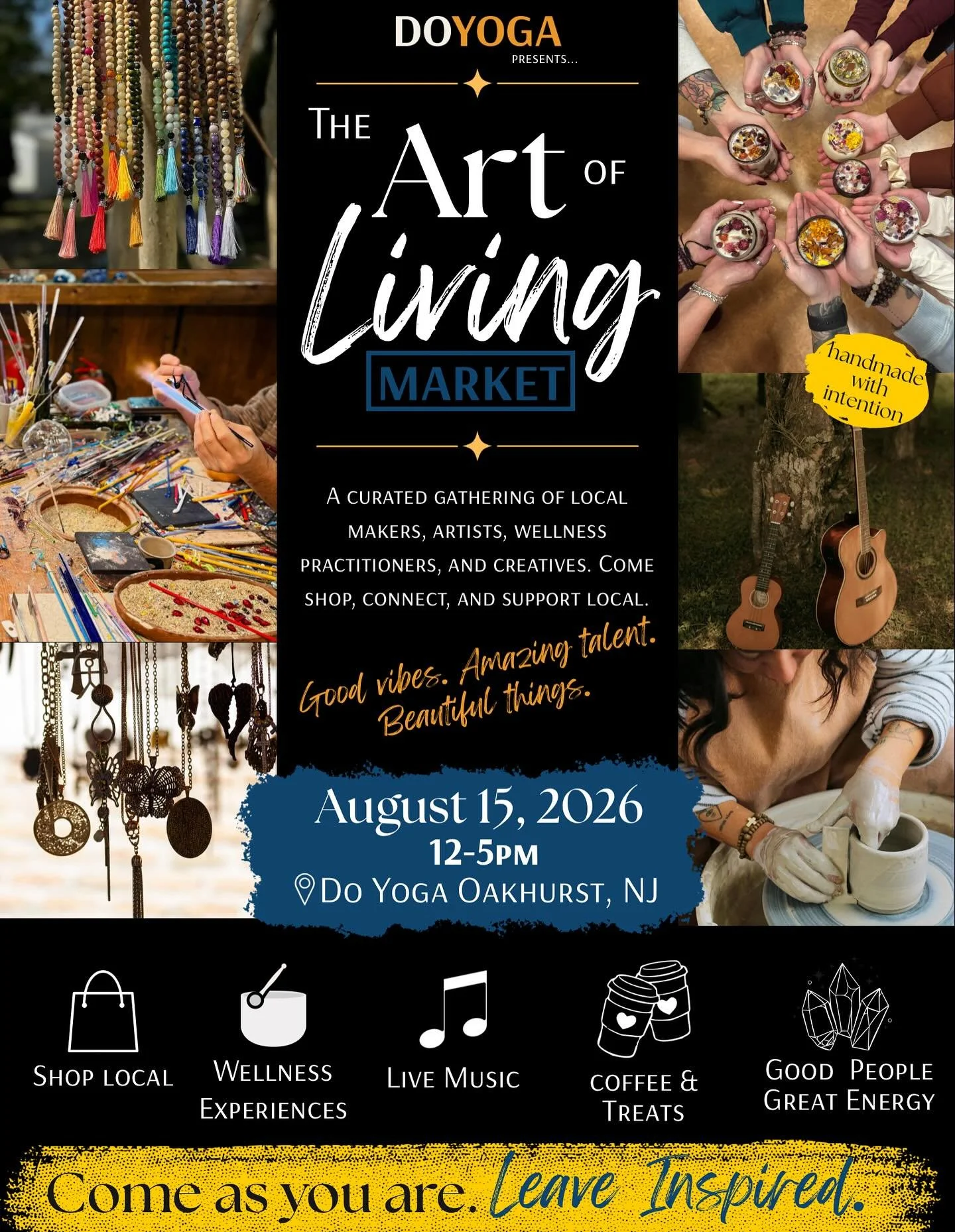 Something new is coming this summer. ✨

The Art of Living Market!

A curated evening of local artists, handmade goods, wellness experiences, live music, coffee, good people, and beautiful things.

Think art show meets, wellness practitioners, meets c