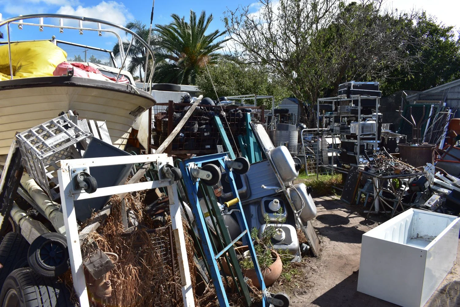 household rubbish in junk yard Melbourne