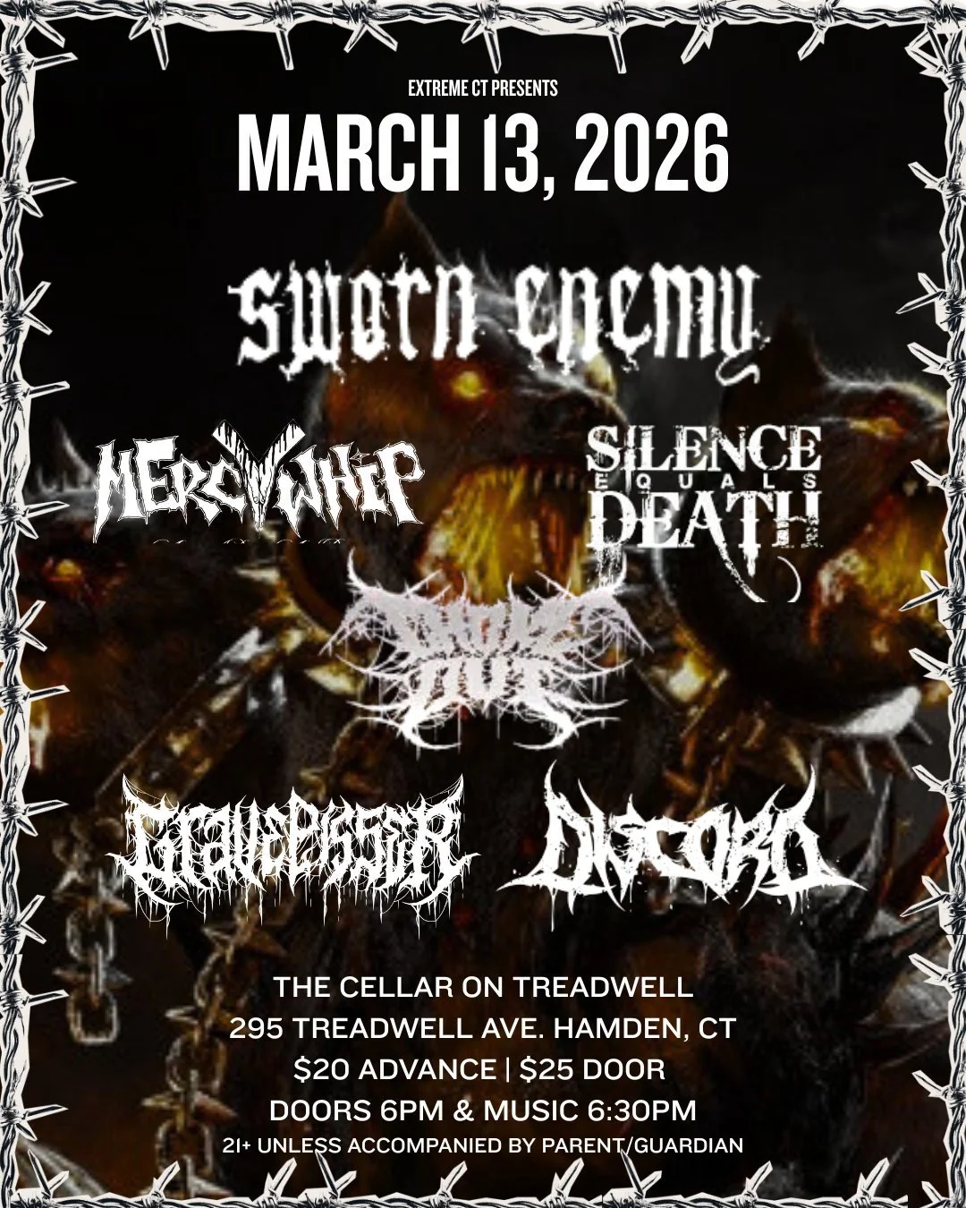 Sworn Enemy, Mercy Whip, Silence Equals Death, + more!