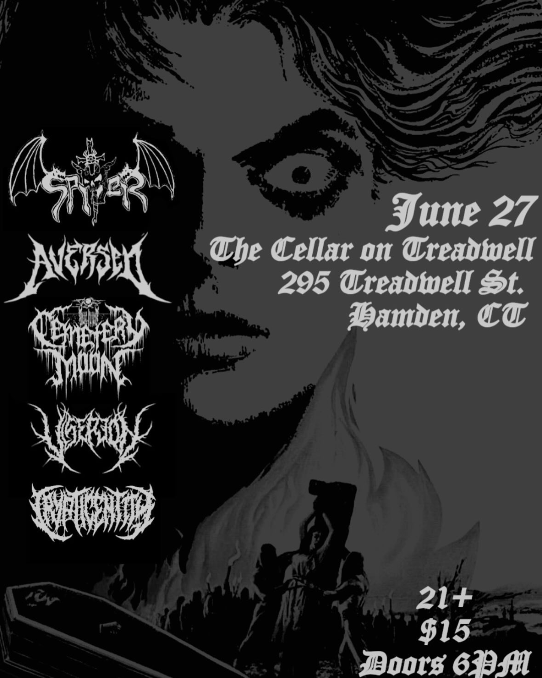Spiter, Aversed, Cemetery Moon, Cryptic Entity, & Viserion