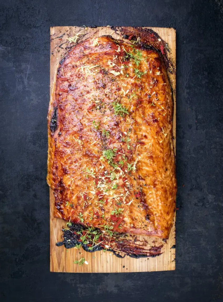 BBQ Cedar Plank Salmon