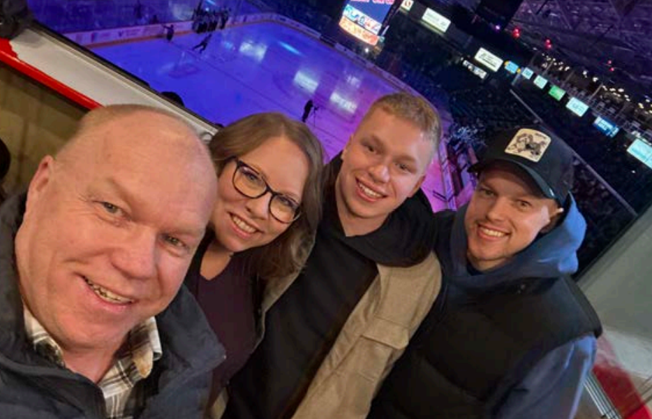 Keith, Susan, Adam, and Ryan, Kamloops Blazers game (2024)