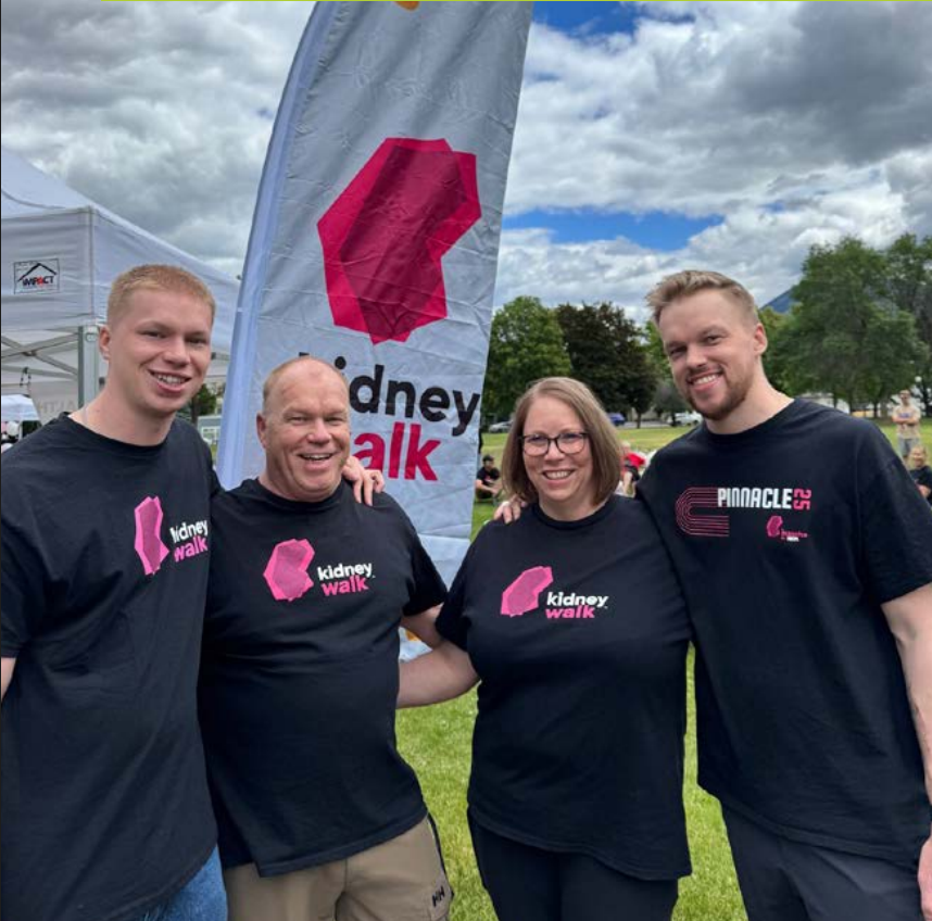 left to right: Adam, Keith, Susan and Ryan at the June 2025 Kidney Walk