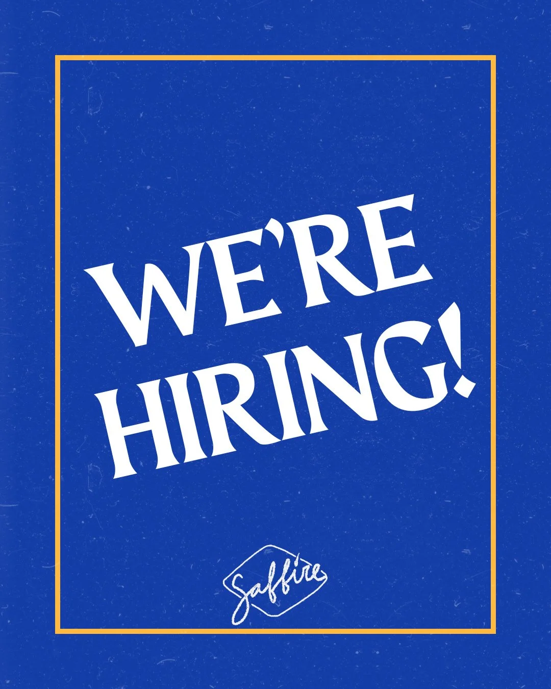 We&rsquo;re looking for passionate cooks to join the team. Sound like you? Send your resume to info@saffirerestaurant.com