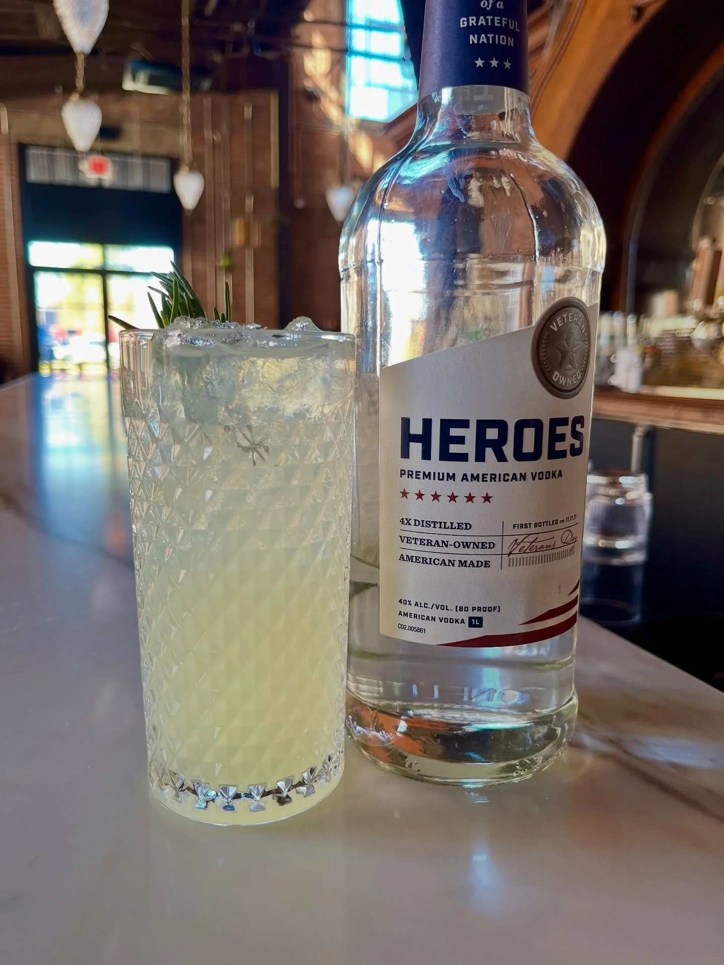 In honor of Veterans Day, we&rsquo;re raising a glass to the brave men and women who protect and serve with our specialty cocktail &ldquo;Cheers to Heroes&rdquo;.⁠
⁠
This cocktail features @heroesvodka which gives a portion of their proceeds to nonpr