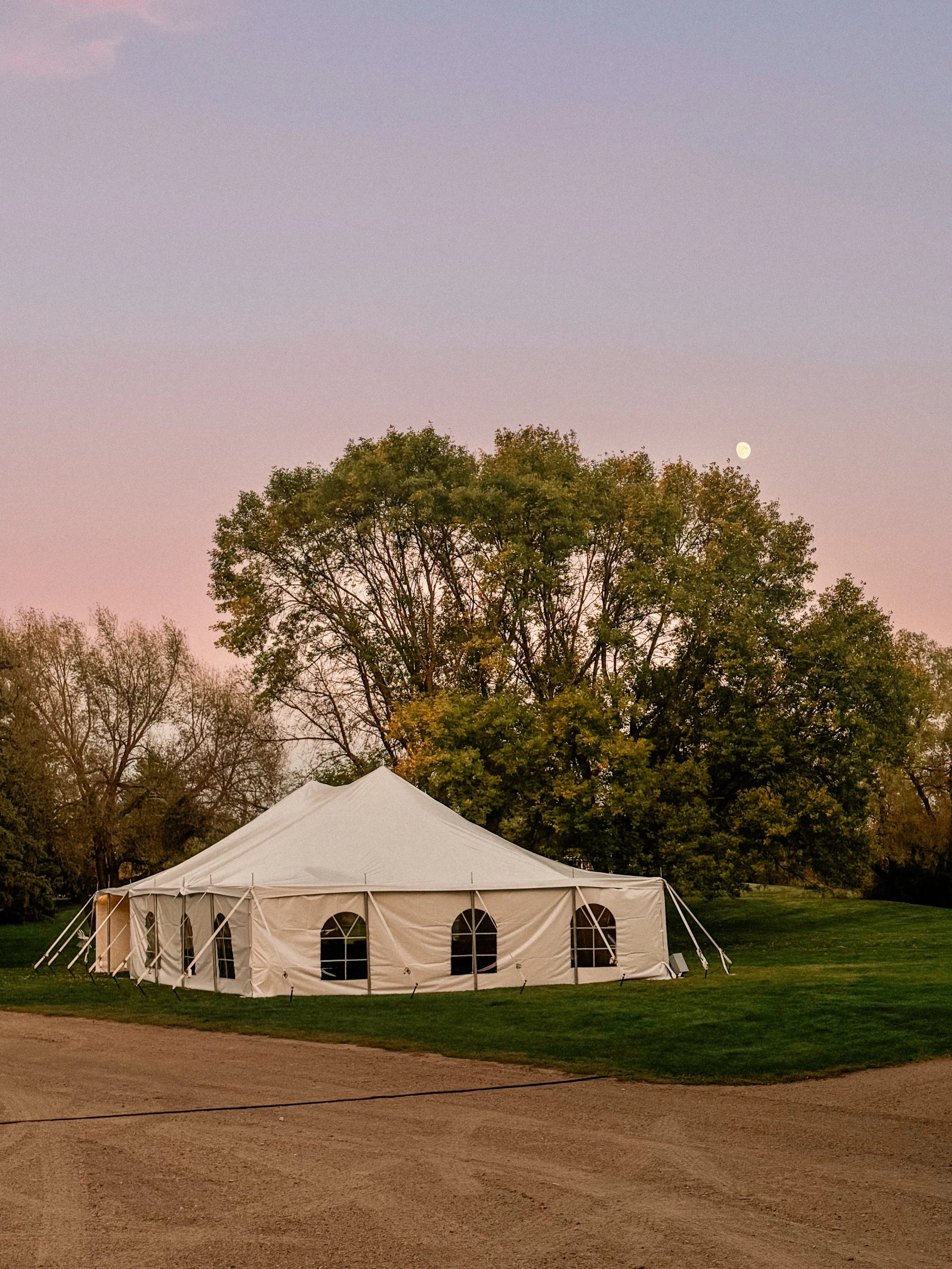 30’ x 50’ white high pole event tent rental tent with window sides