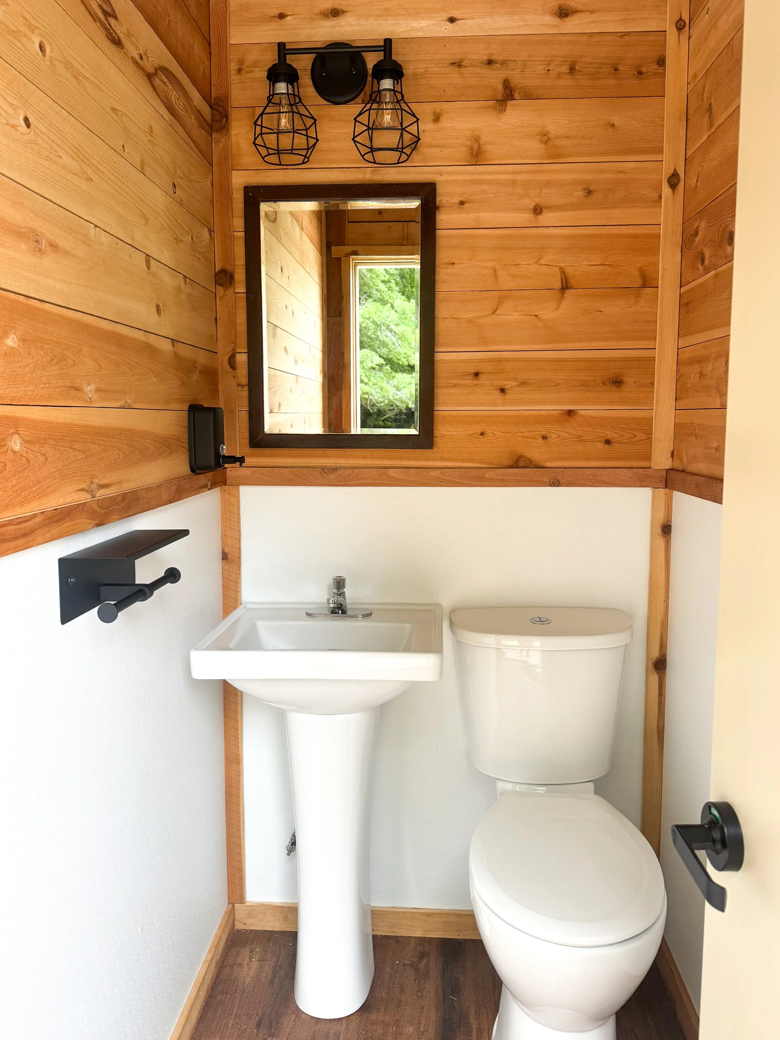 Rental bathroom trailer