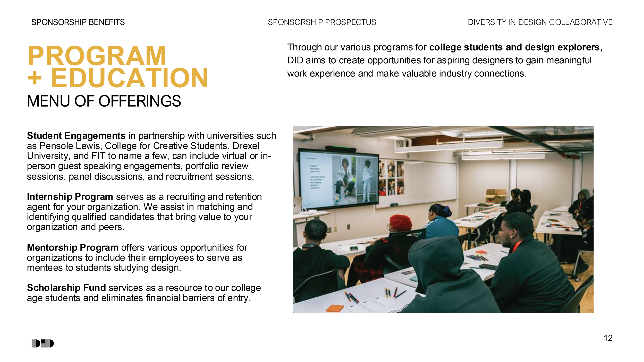 Program & Education Slide