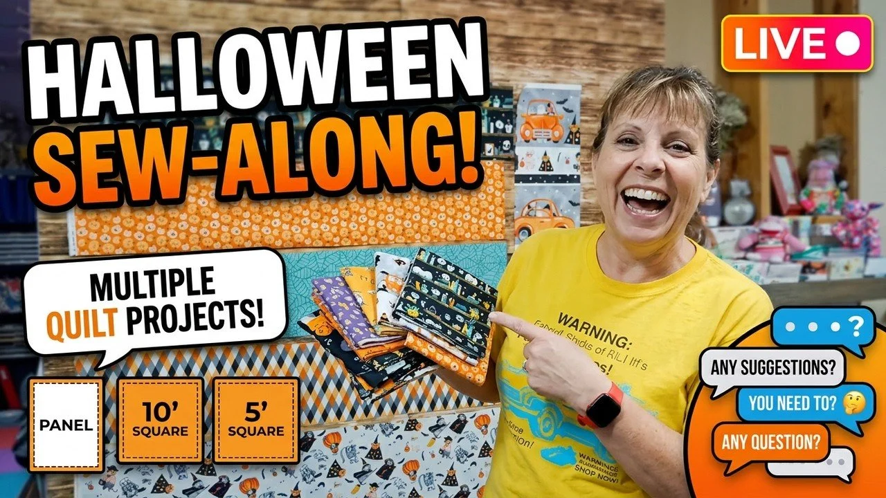 Halloween Quilting Ideas &amp; Works in Progress from Sew &amp; Tell LIVE