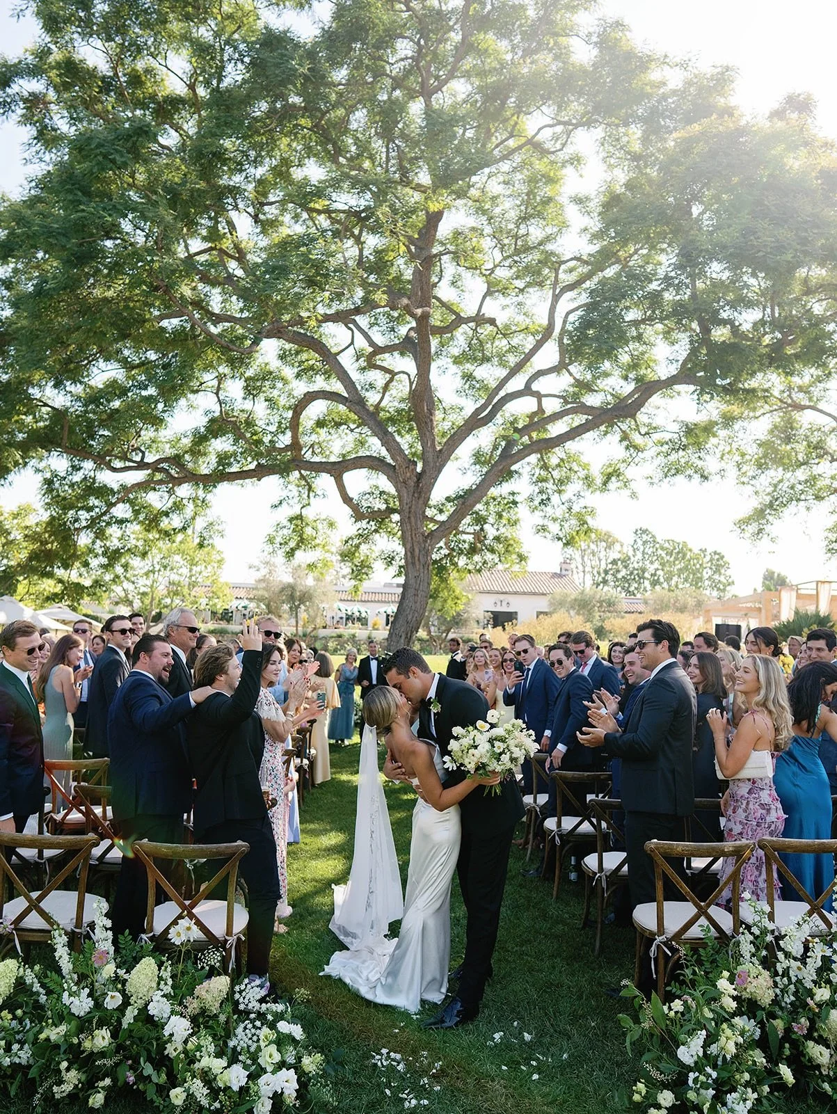 More of this kind of day. Soft textures and romantic florals brought outside to compliment what already exists at the beautiful  @theinnatrsf &mdash; Pete &amp; Colleen invited their friends and family to the best type of wedding; with love at the fo