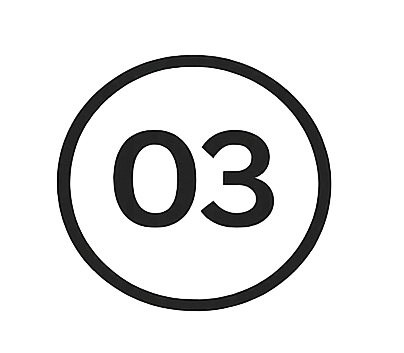 Number three inside a circle.