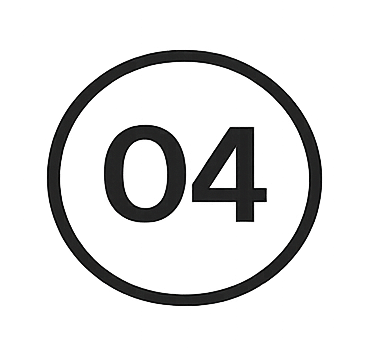 Number four inside a circle.