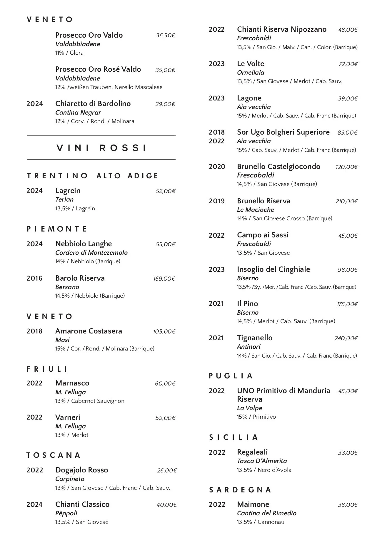 Menu — PONTE 2.0 - Ristorante Italiano