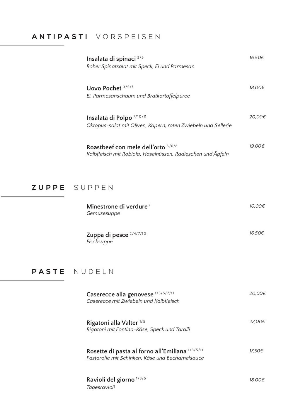 Menu — PONTE 2.0 - Ristorante Italiano