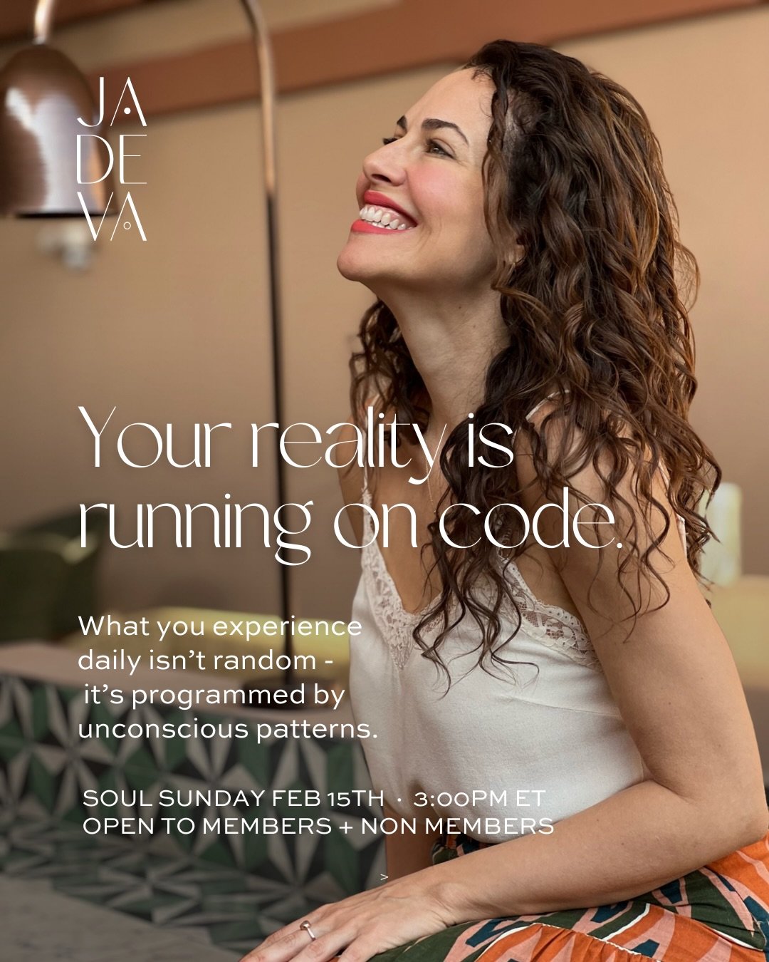 On Sunday, February 15, JADEVA is hosting Soul Sundays with @drsamrader &mdash; an experiential session that goes to the source.

With a background spanning AI, neuroscience, eastern philosophy, and psychology, Dr. Sam has developed a powerful approa