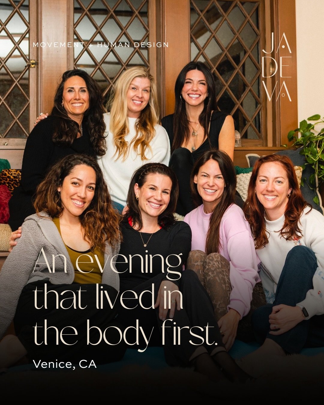 A sneak peek inside a JADEVA night in Venice at the Witch House, hosted by @andreaisabellelucas .

First we moved our bodies (and yes&hellip; we&rsquo;re still sore).
Then we got a Human Design education from the one and only @elle.liketheletter 

We