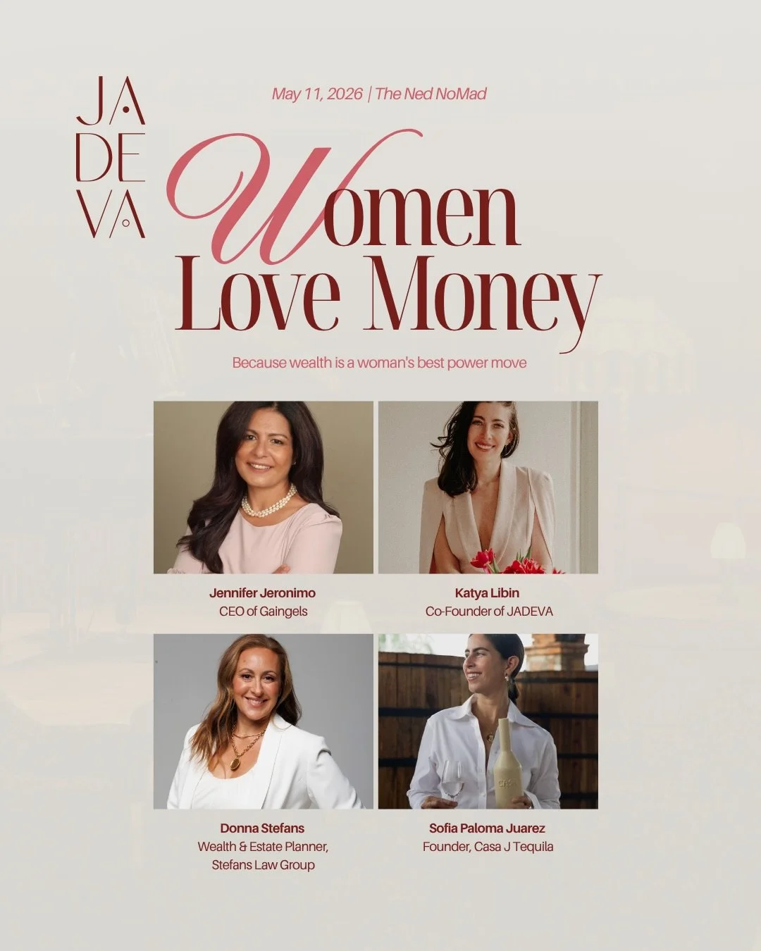 Because wealth is a woman&rsquo;s best power move.

We&rsquo;re gathering for Women Love Money - our 2nd annual evening of alignment, depth, and real conversation about money, investing, and what it means to build with purpose.

Joining us on the pan