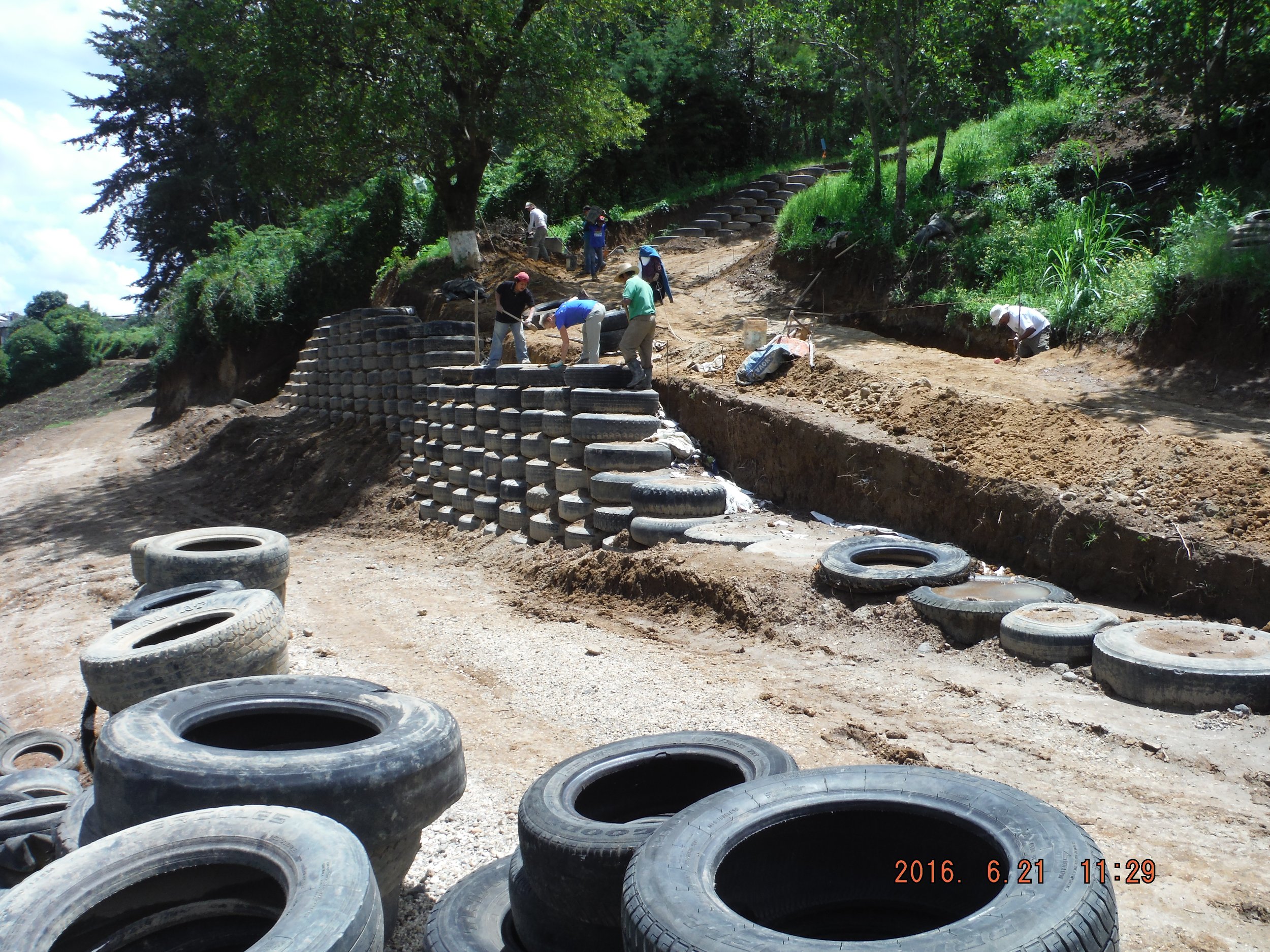 Entrance Tire Retaining Wall