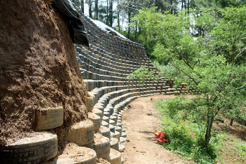 South Side Tire Retaining Wall