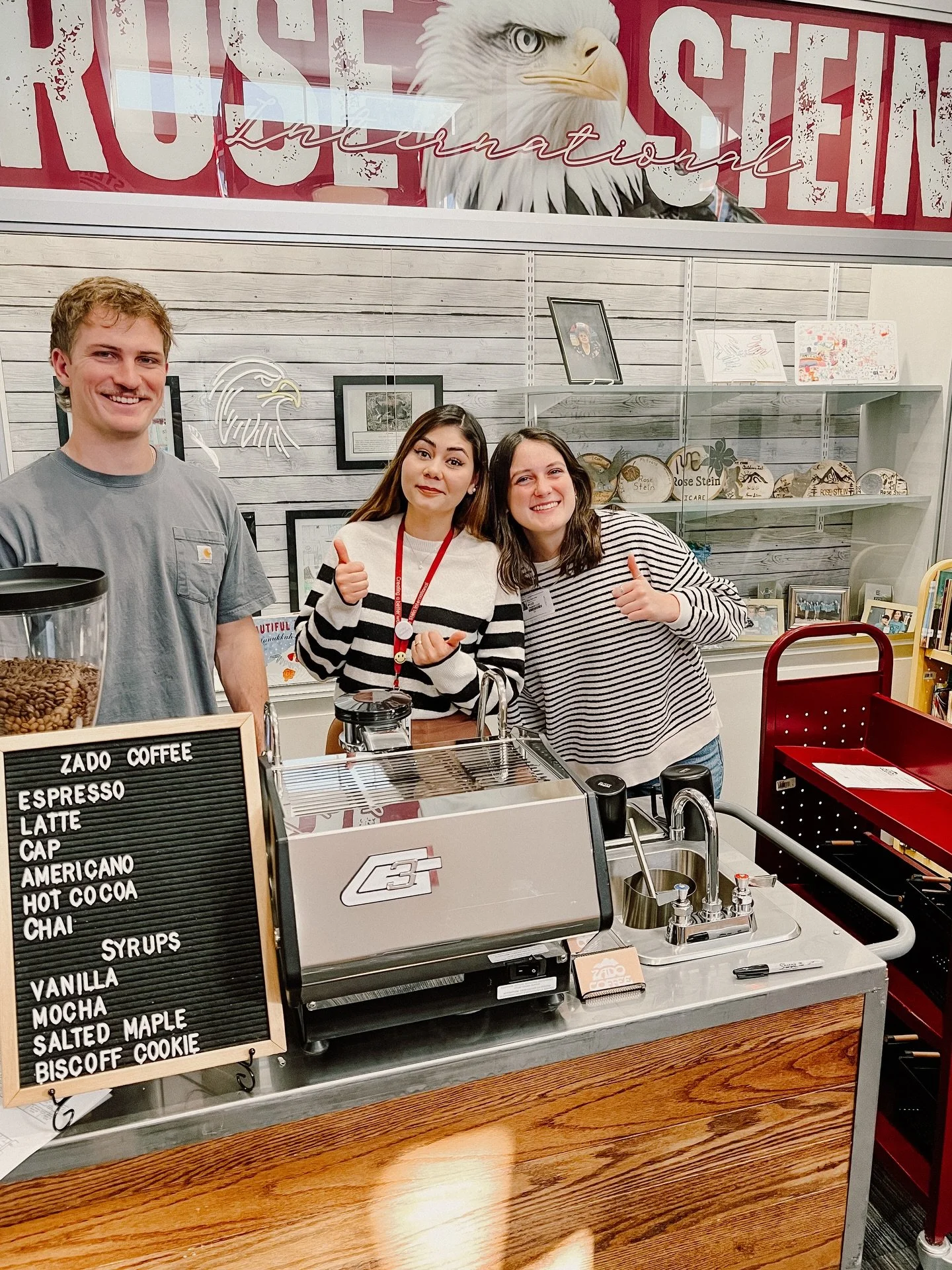Starting off the week with @zadocoffee for some of our favorite teachers and staff at @rosesteines! Congrats on a great semester. Thank you for all your hard work in our community!