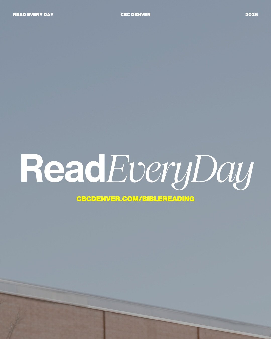 As we step into 2026, we want to invite you to read the Bible with us. No other habit has the power to transform your life like the habit of scripture.

Let&rsquo;s set our hearts to seek God in his Word every day. 

Send this to someone you want to 