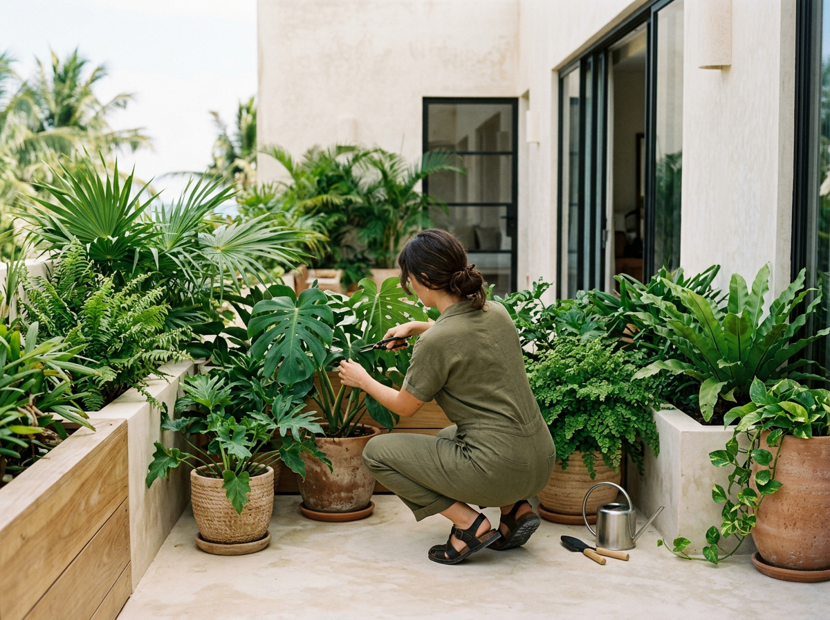Garden & plant care Tulum — regular upkeep so gardens and balcony plants stay lush, not overgrown or dying