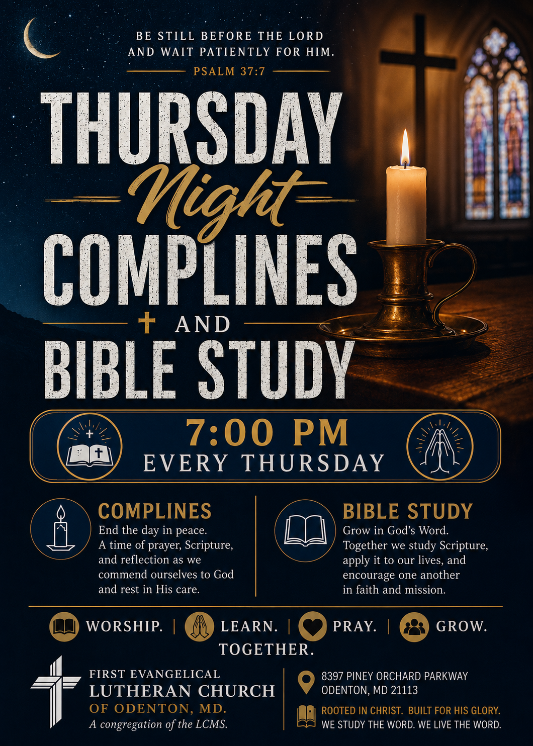 Evening Compline and Bible Study 