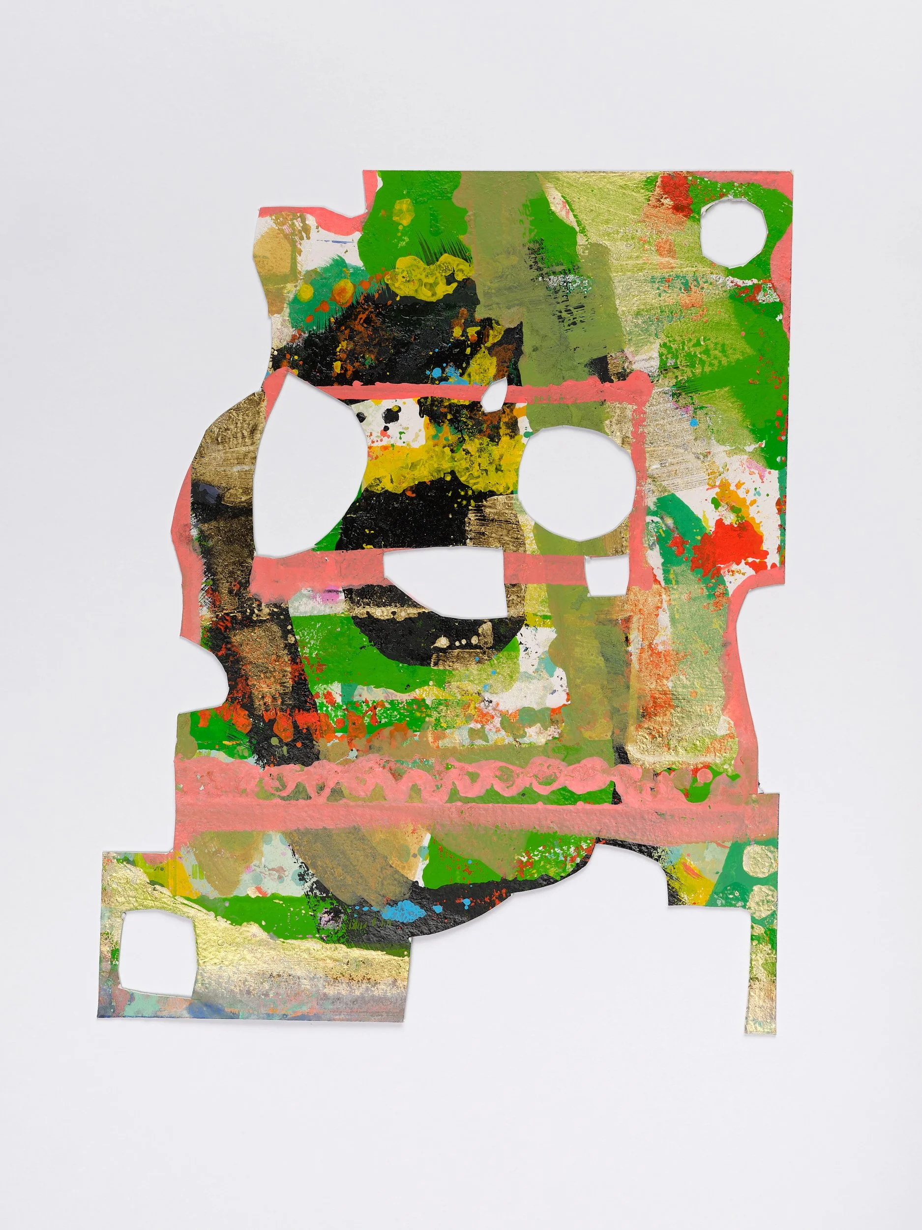 Below Sound #21a, 2025, acrylic, 
gouache, flashe on paper, 10 x 8 in.