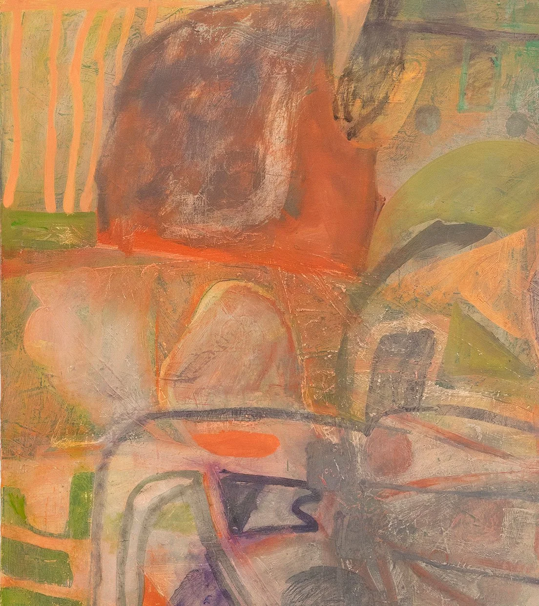 Shifting Ground, 2026, detail, oil on canvas, 
80 x 70 in