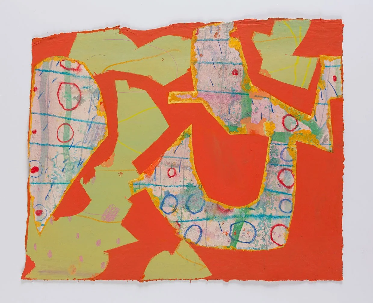 Labyrinth #2 RO, 2024, gouache, flashe, watercolor, and pencil on paper, 11 x 13 in.