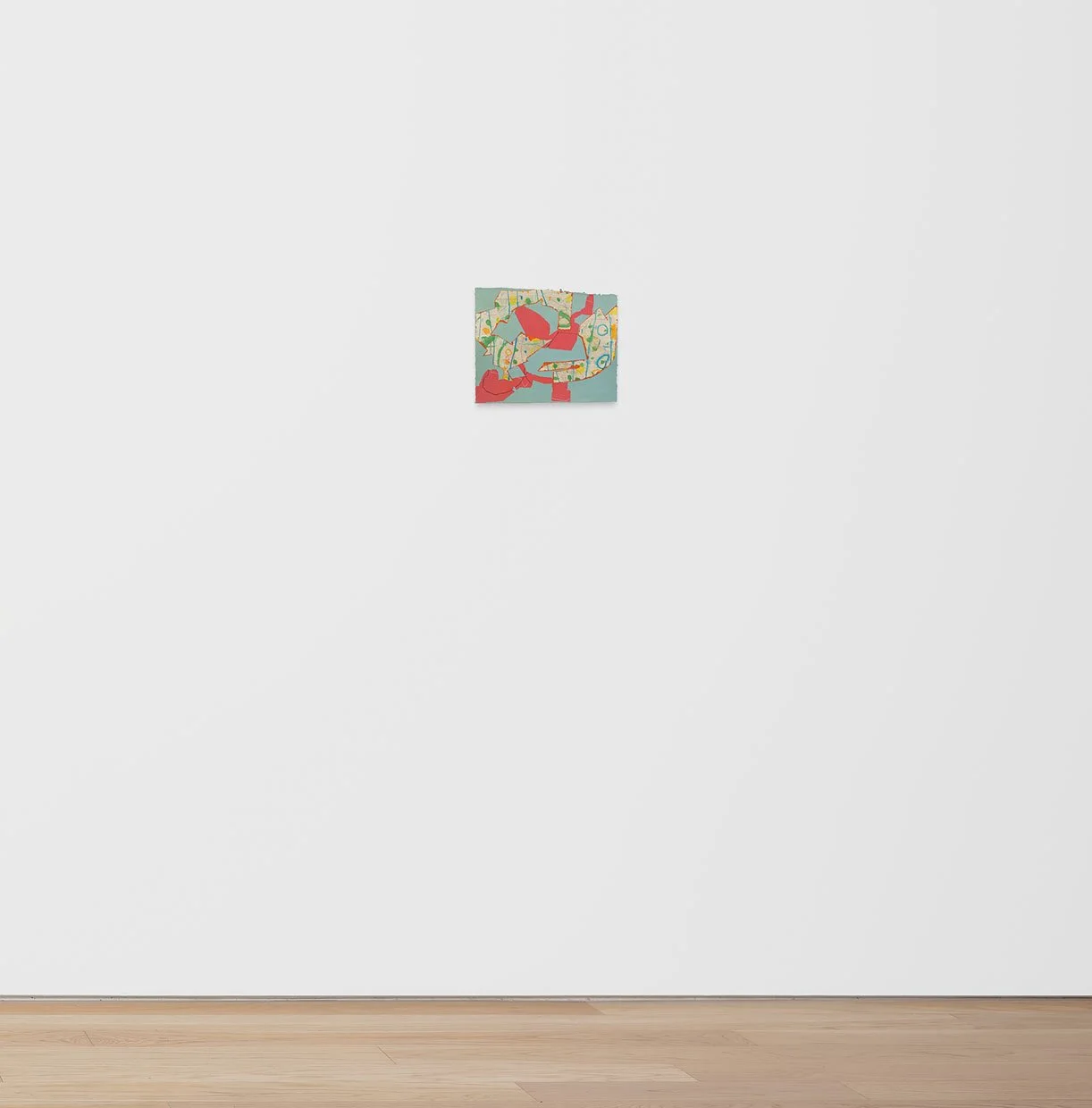 Labyrinth #21, Floor view, 2024, 
gouache, flashe, watercolor, and pencil 
on paper, 11 x 13 in