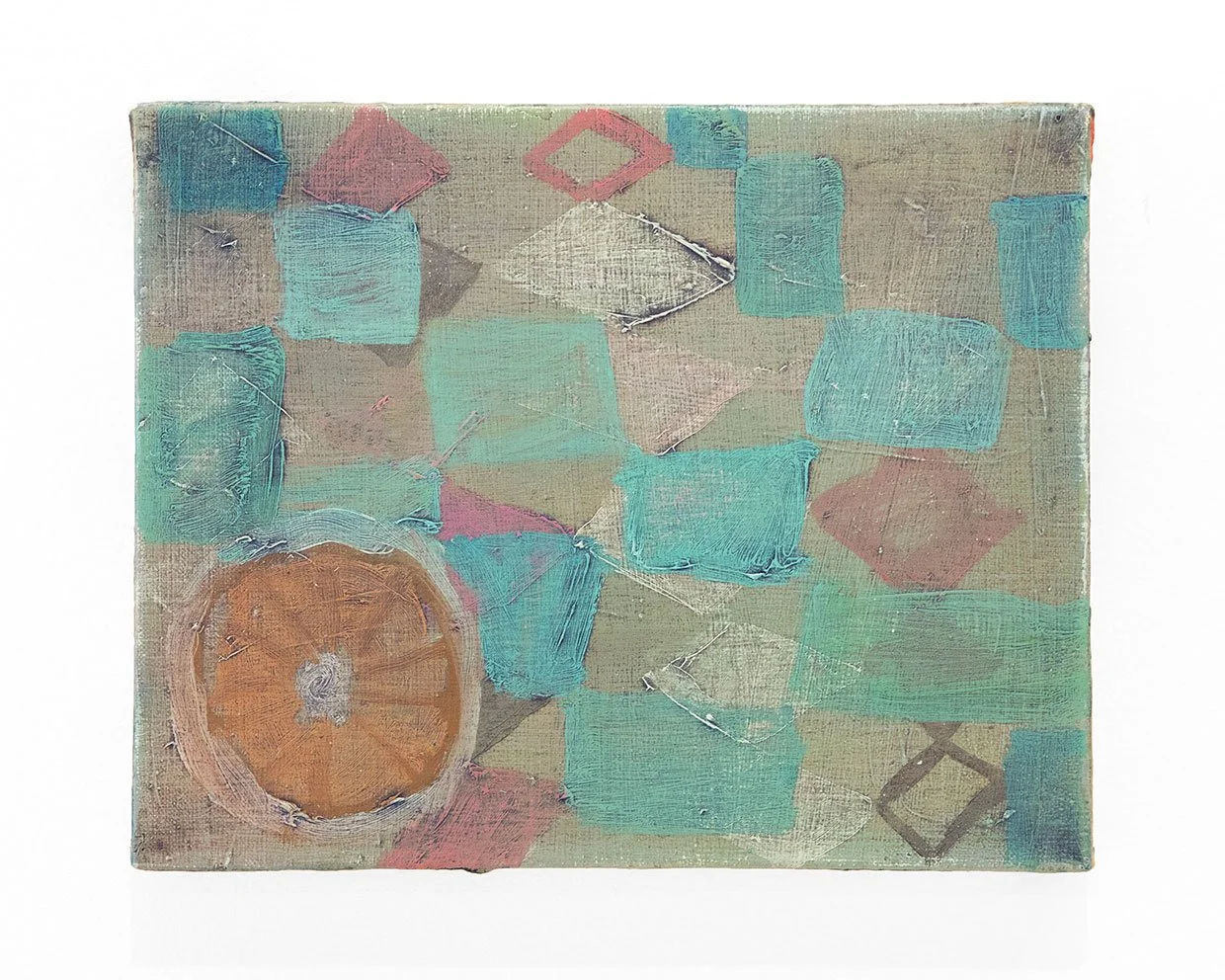 Orange with Grid, 2026, oil on linen, 8 x 10 in