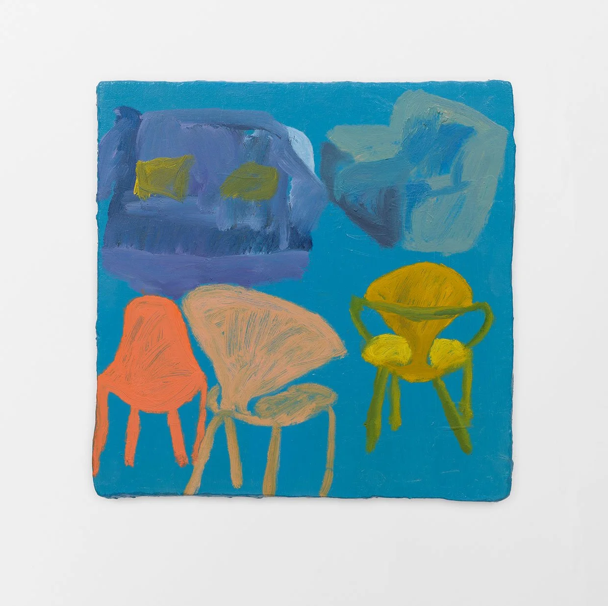 Weekend, 2020-26, oil, burlap on panel, 10 x 10 in.