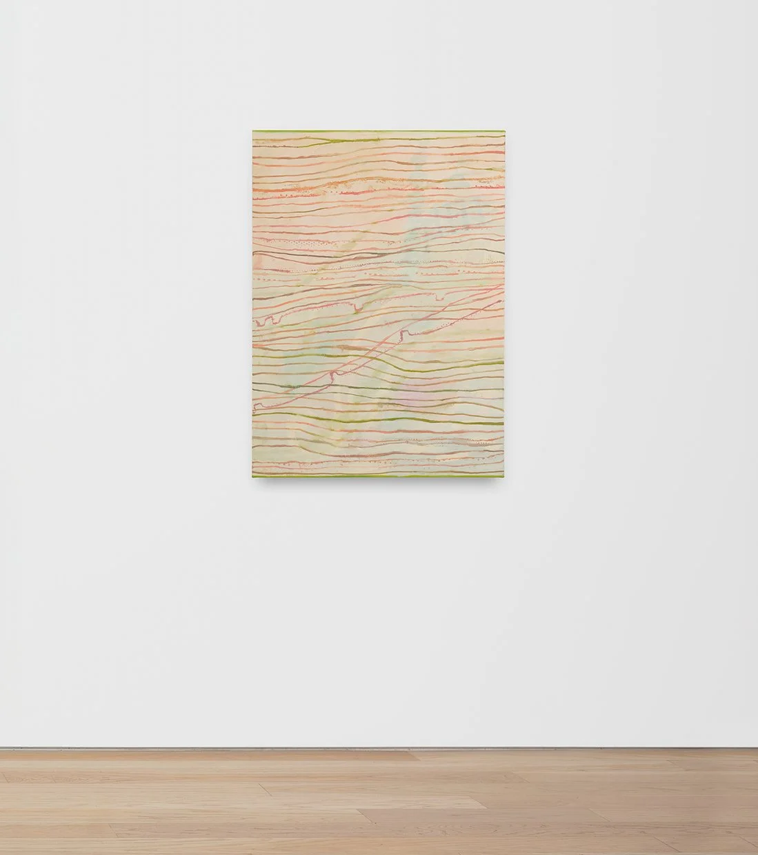 Open Secret, Floor view, 2025, oil 
on canvas, 44 x 32 in