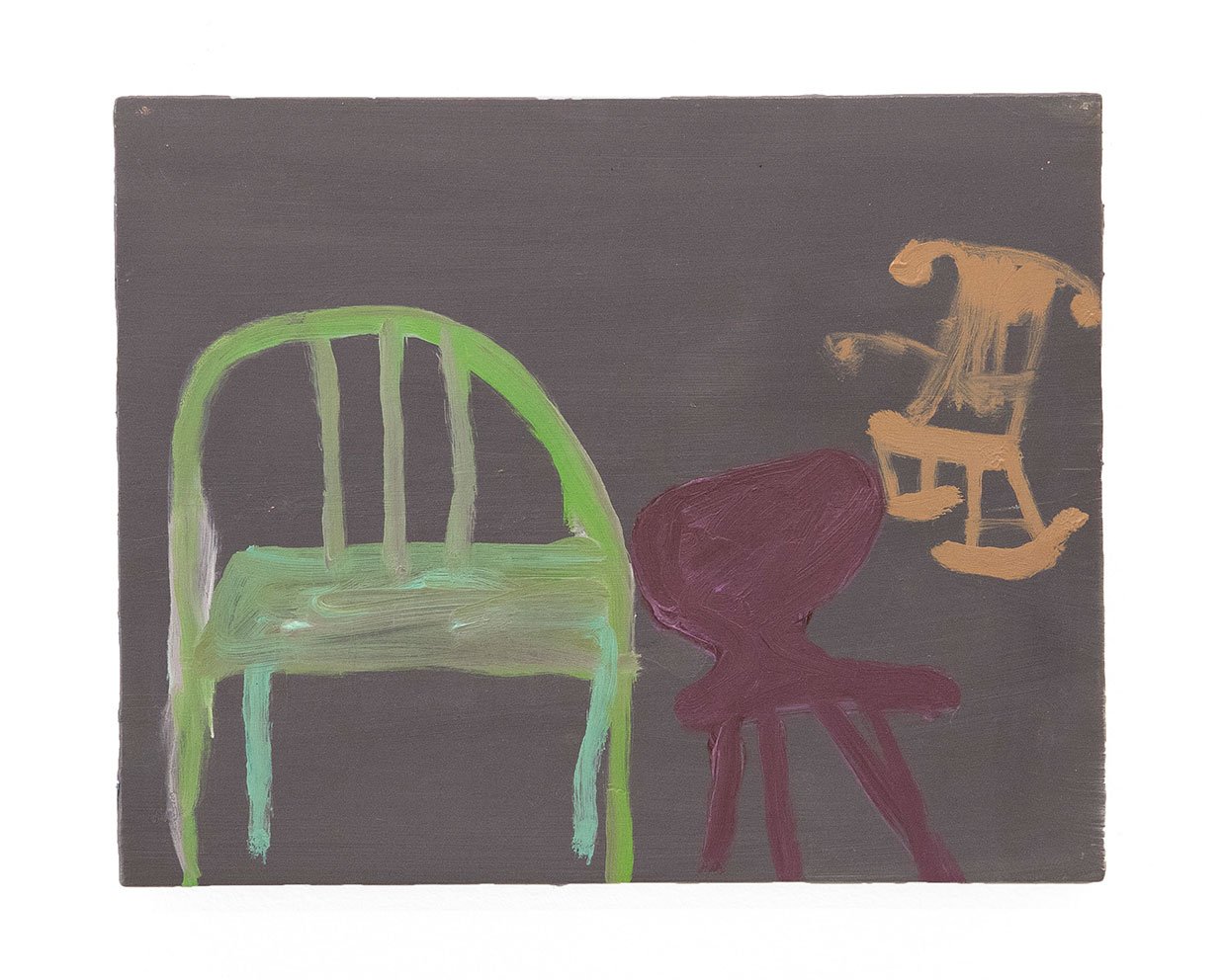 3 Chairs, 2026, oil on panel 8 x 10 in