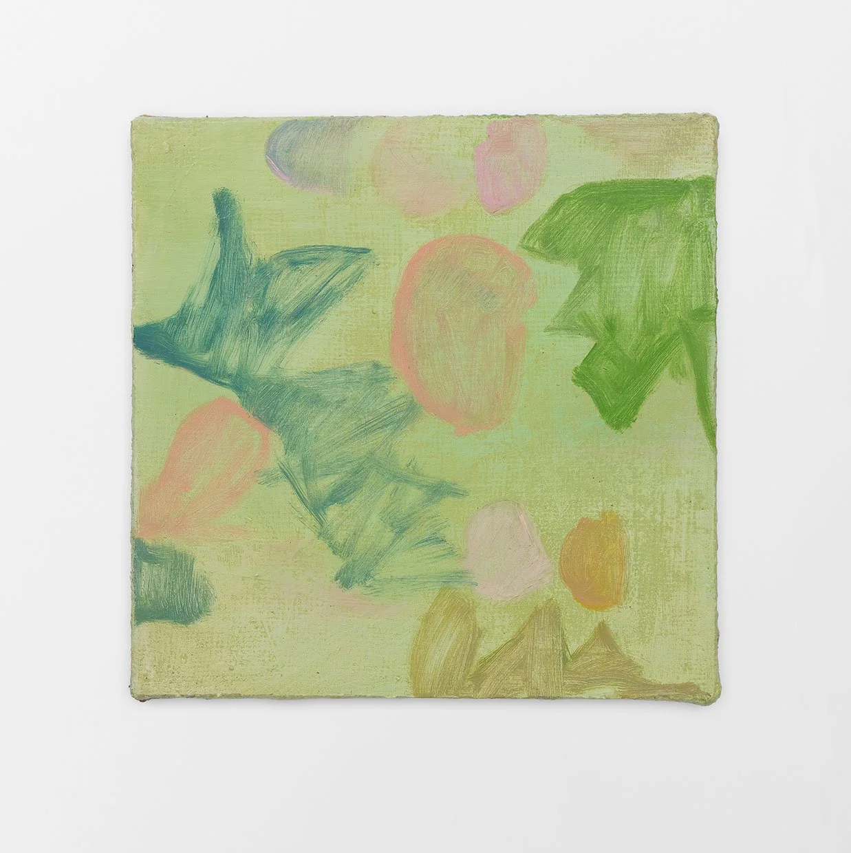 Leaf, 2026, oil on burlap on linen, 10 x 10 in.