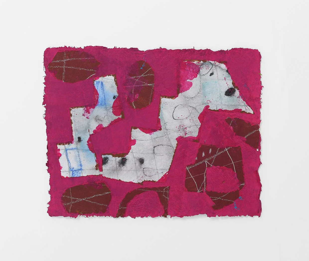 #5 Magenta, 2024, acrylic, gouache, flashe, pencil on paper 7.5 x 10 in.