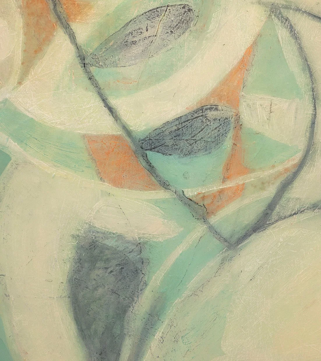 Already Here, 2026, detail, oil on canvas, 
80 x 70 in