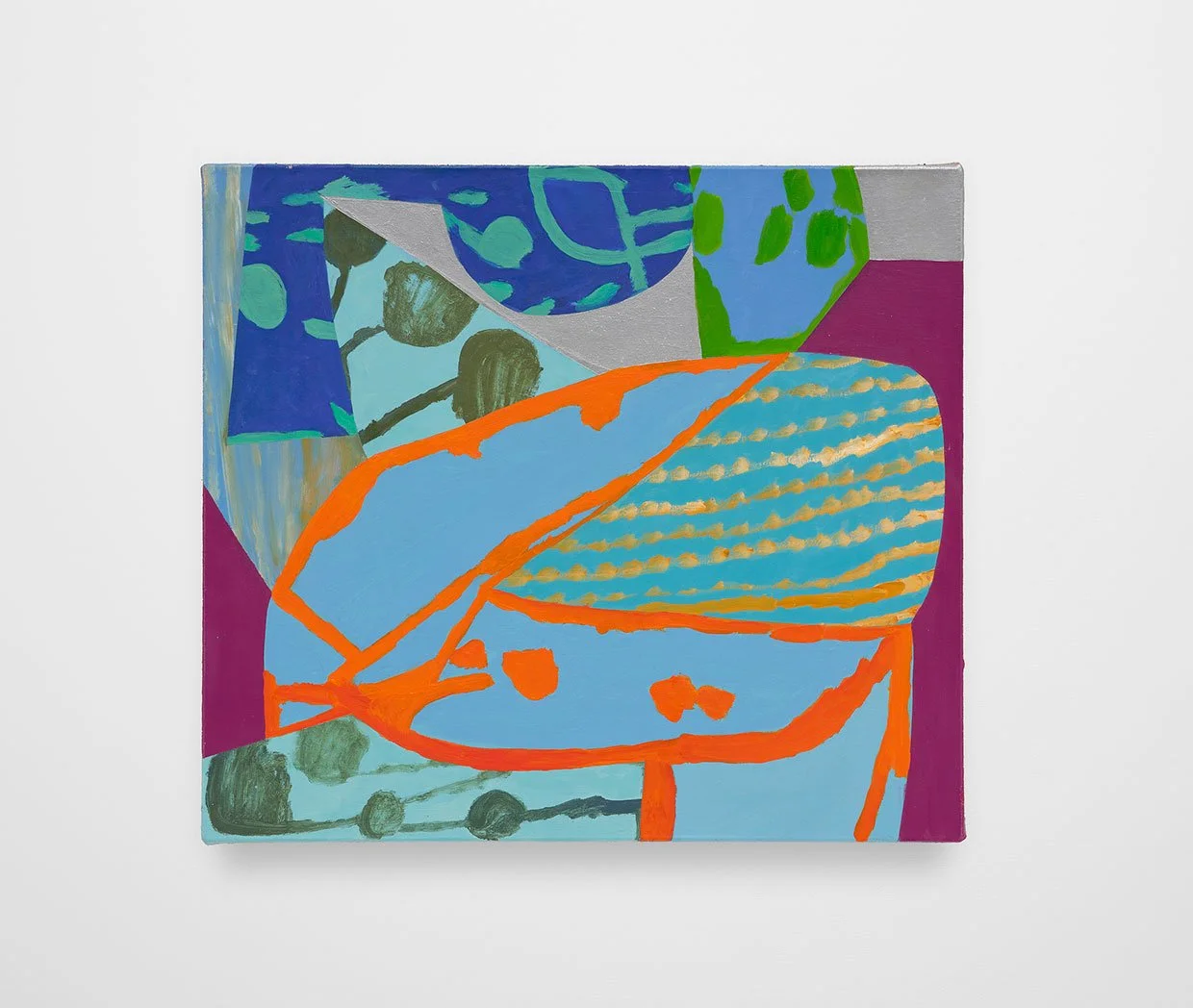 What If, 2023, acrylic, flashe, and oil on canvas 16 x 18 in.