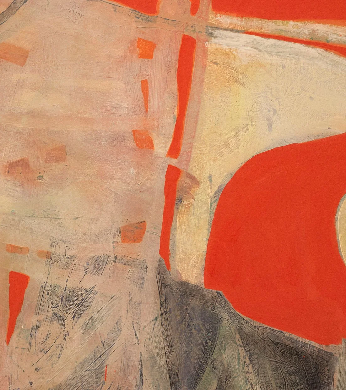 Shifting Ground, 2026, detail, oil on canvas, 
80 x 70 in