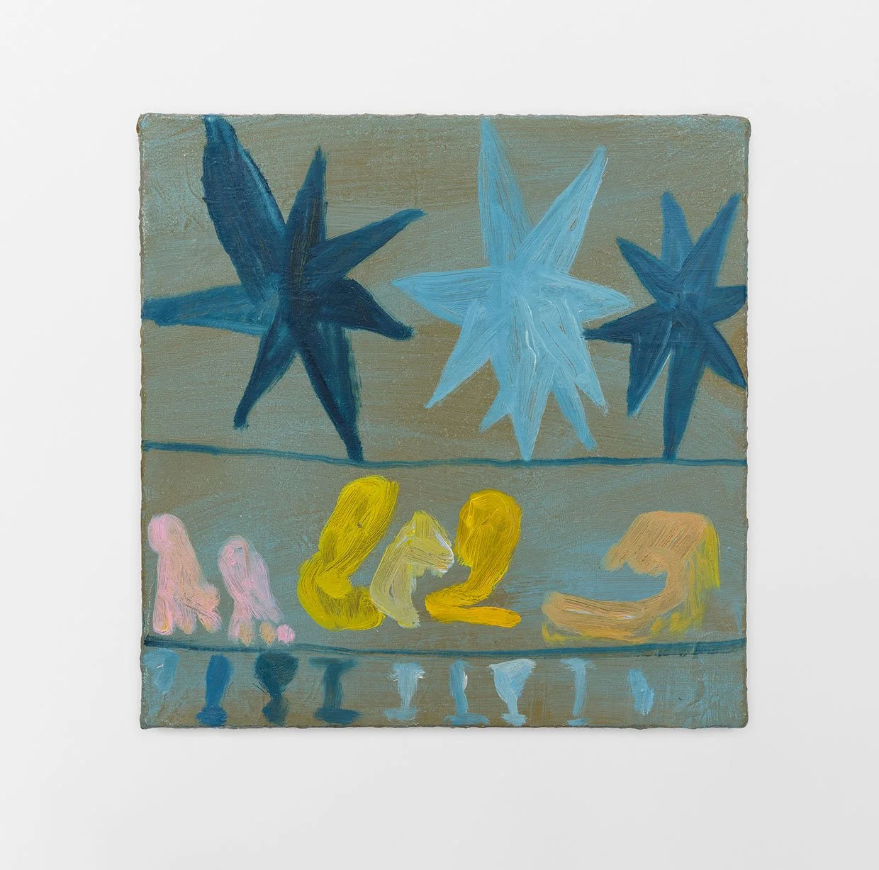 Stars, 2020-26, oil on burlap on linen, 12 x 12 in.