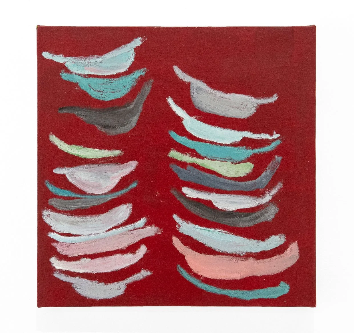 Plates, 2026, oil on canvas, 10 x 10 in