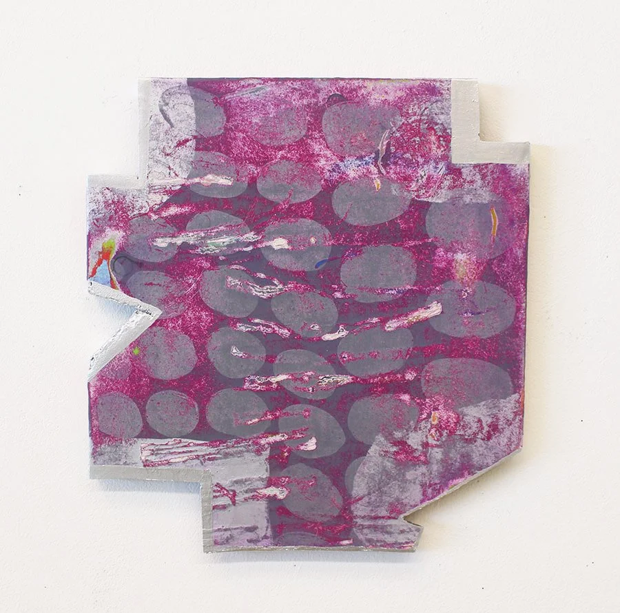 Violet 1, 2015-2020, acrylic, oil, and silver pigment on panel, 14 x 13 in.